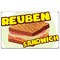 Signmission Reuben Sandwich Banner Heavy Duty 13 Oz Vinyl with Grommets B-60 Reuben Sandwich - alternate 1